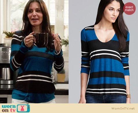 Splendid Tribeca Stripe Tee worn by Courtney Cox on Cougar Town