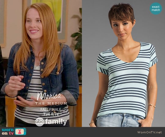 Splendid Capri Stripe Top in Julep worn by Daphne Vasquez (Katie Leclerc) on Switched at Birth