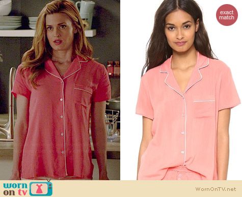 Splendid Classic Pajama Set in Sugar Coral worn by Brooke D'Orsay on Royal Pains