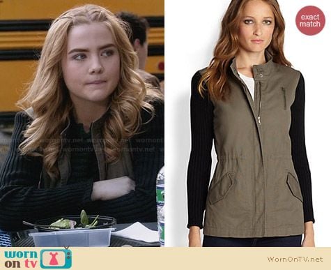 Splendid Cotton Knit Military Anorak worn by Maddie Hasson on Twisted