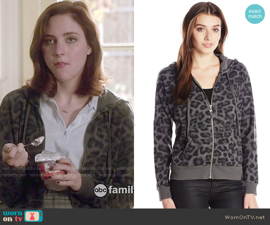 Splendid Distressed Leopard Print Hoodie worn by Brenna Carver (Haley Ramm) on Chasing Life