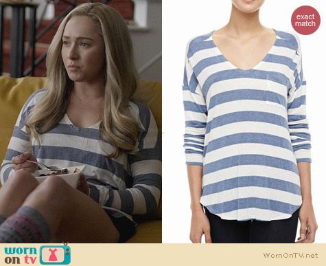 Splendid Lux Stripe Pocket Tee worn by Hayden Panettiere on Nashville