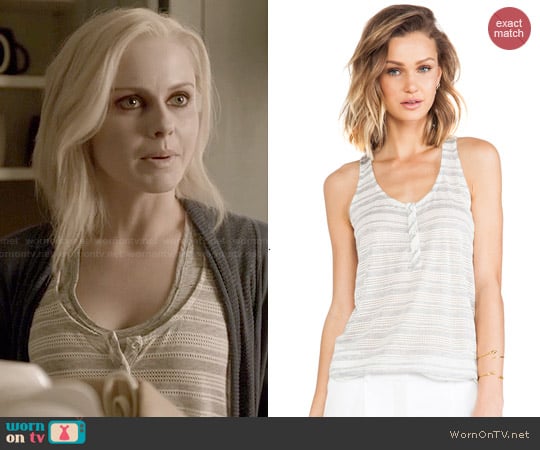 Splendid Marina Eyelet Stripe Tank worn by Liv Moore (Rose McIver) on iZombie