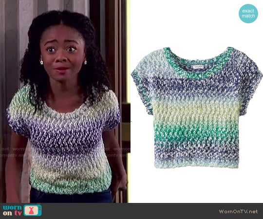 Splendid Girls' Cropped Sweater worn by Zuri Ross (Skai Jackson) on Jessie