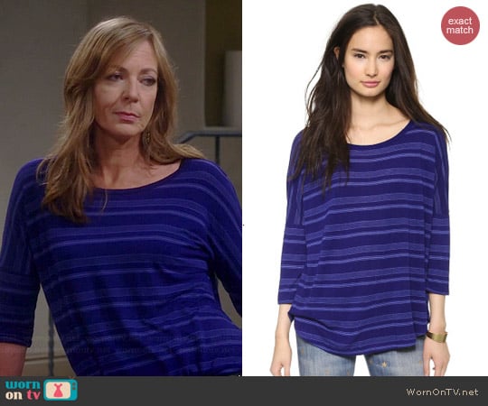 Splendid Blue Ridge Stripe Dolman Tee worn by Allison Janney on Mom