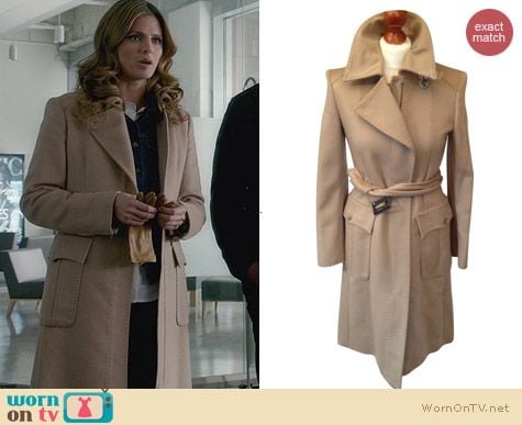 Sportmax Beige Cashmere Coat worn by Stana Katic on Castle