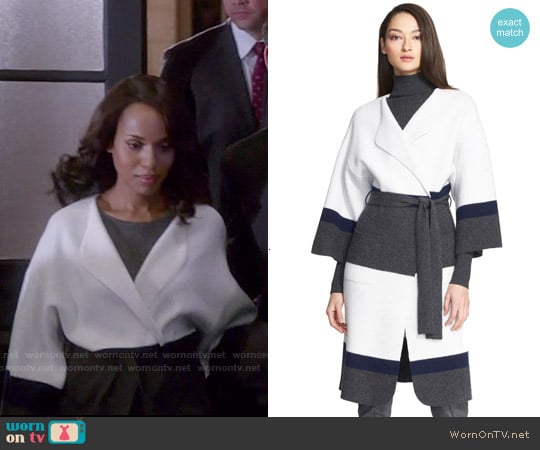 St John Collection Felted Wool & Cashmere Coat worn by Olivia Pope (Kerry Washington) on Scandal