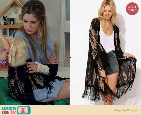 Staring at Stars Tie Dye Fringe Kimono Jacket worn by Zoe Levin on Red Band Society