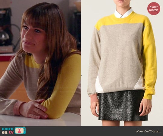 Stella McCartney Color Block Sweater worn by Rachel Berry on Glee