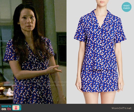 Stella McCartney Poppy Snoozing Short Pajama Set worn by Joan Watson (Lucy Liu) on Elementary