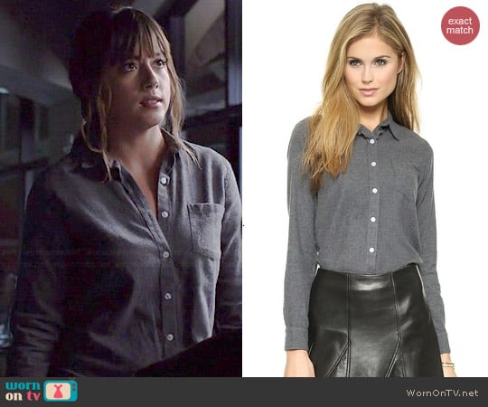 Steven Alan Reverse Seam Flannel Shirt worn by Chloe Bennett on Agents of SHIELD