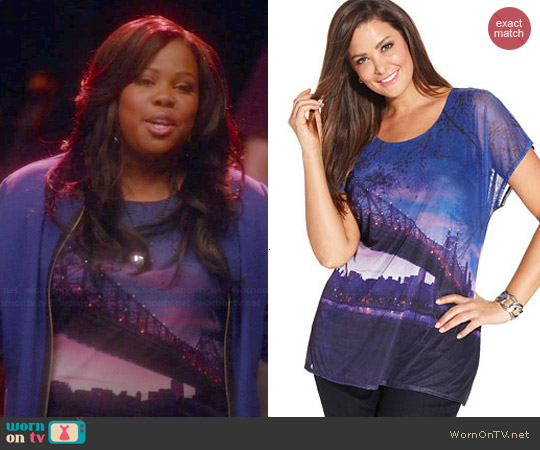 Style & Co Photo Print Top worn by Amber Riley on Glee