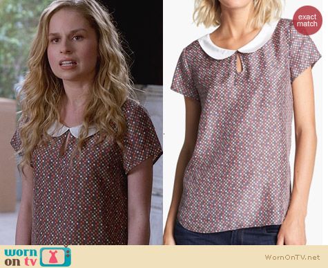 Suburgatory Fashion: Hinge Dot Print Collar Top worn by Allie Grant