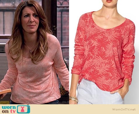 Sundry Palm Print Sweatshirt worn by Nasim Pedrad on Mulaney