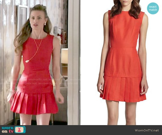 Coated Pleated-Hem Dress worn by Paige Collins (Brooke D'Orsay) on Royal Pains