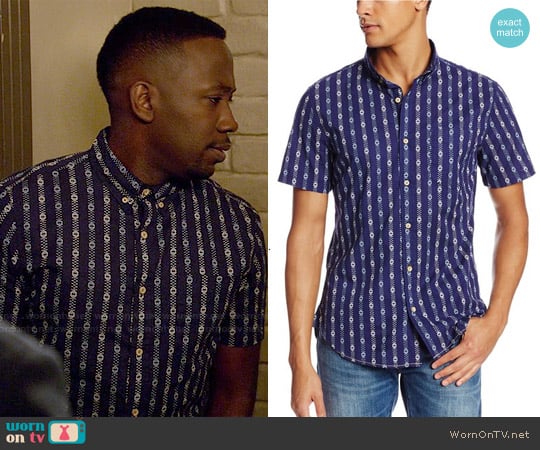 Surfside Supply Company Short Sleeve Dobby Print Shirt worn by Winston Bishop (Lamorne Morris) on New Girl