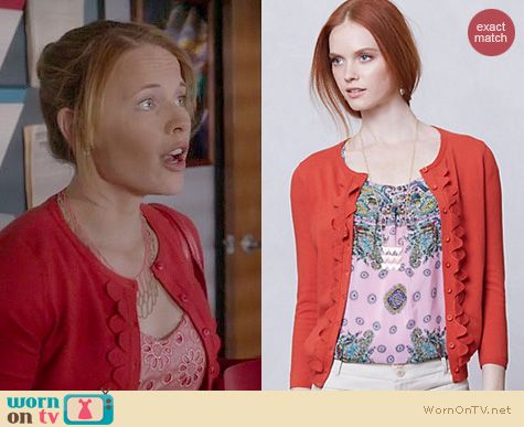 Switched at Birth Fashion: Anthropologie Shoreline Scallop cardigan worn by Katie Leclerc