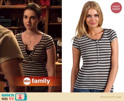 Switched at Birth Fashion: Free People Sailor Stripe henley tee worn by Vanessa Marano