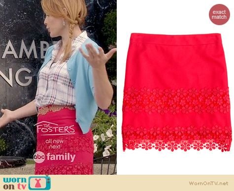 Switched at Birth Fashion: J. Crew daisy lace skirt worn by Katie Leclerc