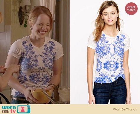 Switched at Birth Fashion: J. Crew Mirrored Floral Tee worn by Katie Leclerc