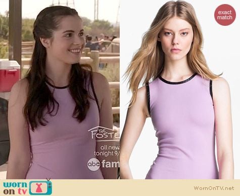 Switched at Birth Fashion: L'Agence Leather trim ponte top worn by Vanessa Marano