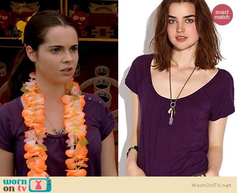 Switched at Birth Fashion: Lucky Brand Alanna Top in Blackberry Cordial worn by Vanessa Marano