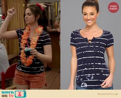 Switched at Birth Fashion: Lucky Brand Hallie Shibori Lace up tee worn by Vanessa Marano