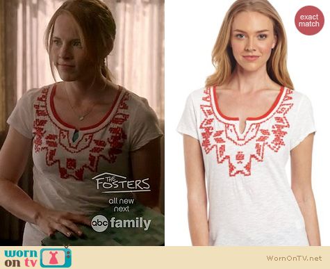 Switched at Birth Fashion: Lucky Brand Tanya beaded tee worn by Katie Leclerc