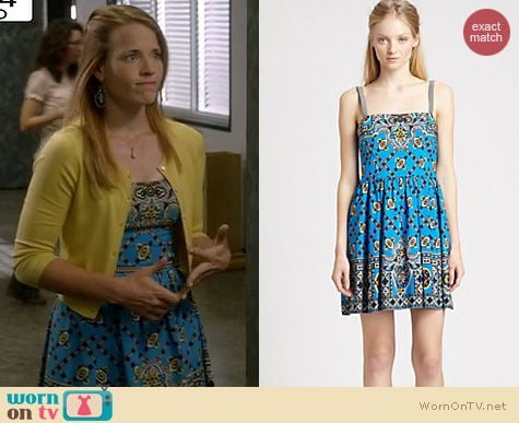 Switched at Birth Fashion: Nanette Lepore Bandana blindfold dress worn by Katie Leclerc