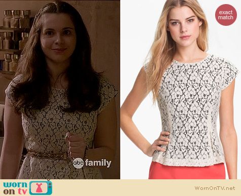 Switched at Birth Fashion: Nordstrom lace peplum top by Halogen worn by Vanessa Marano