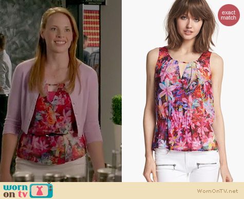 Switched at Birth Fashion: Hinge Floral print crossover tank at Nordstrom worn by Katie Leclerc