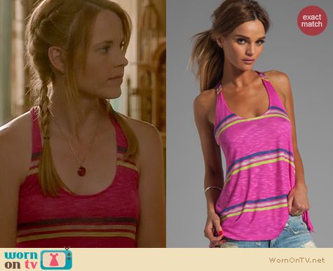 Switched at Birth Fashion: Splendid Hermosa Pink striped tank worn by Katie Leclerc