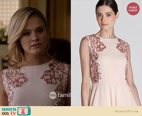 Switched at Birth Fashion: Ted Baker Russi Mesh beaded dress worn by Cassi Thomson