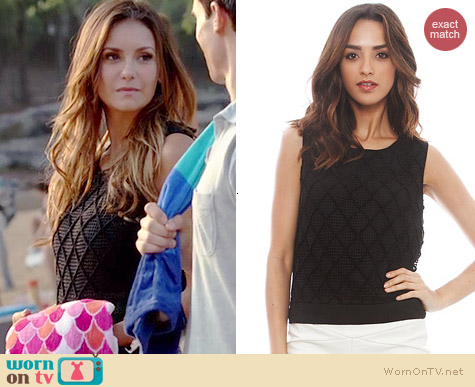 T Bags Los Angeles Crochet Top worn by Nina Dobrev on The Vampire Diaries