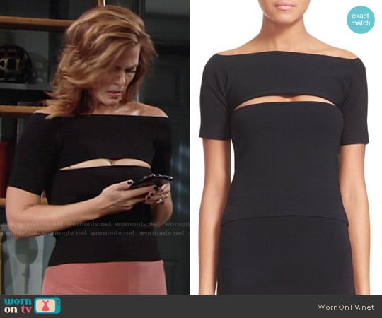 T By Alexander Wang Slash Detail Stretch Knit Bandeau Top worn by Phyllis Newman (Gina Tognoni) on The Young and the Restless