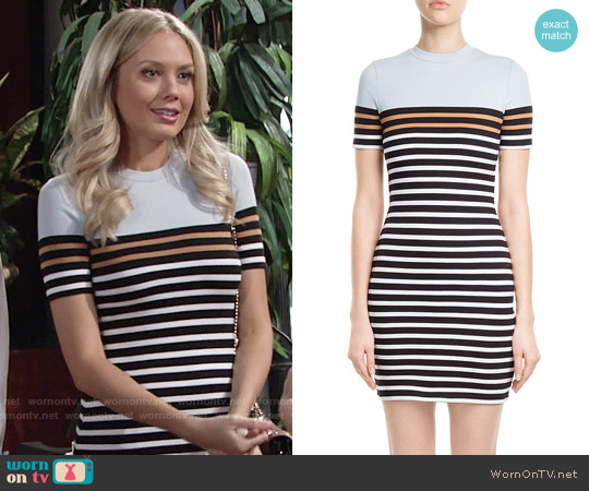 T by Alexander Wang Stretch Cotton Striped Dress worn by Abby Newman (Melissa Ordway) on The Young and the Restless