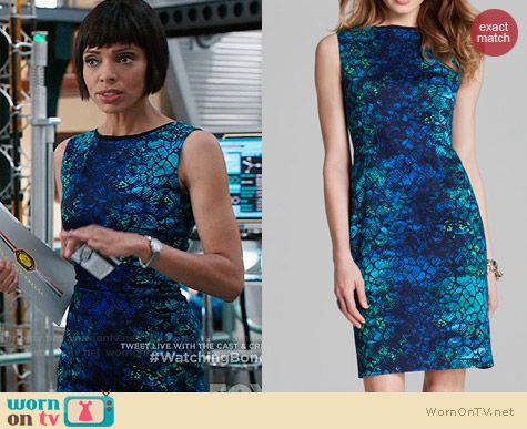 T Tahari Skyler Sahara Print Dress worn by Tamara Taylor on Bones