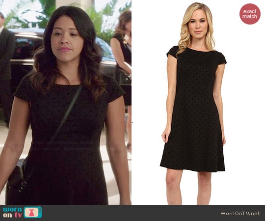 Tahari Polka Dot Patty Dress worn by Gina Rodriguez on Jane the Virgin