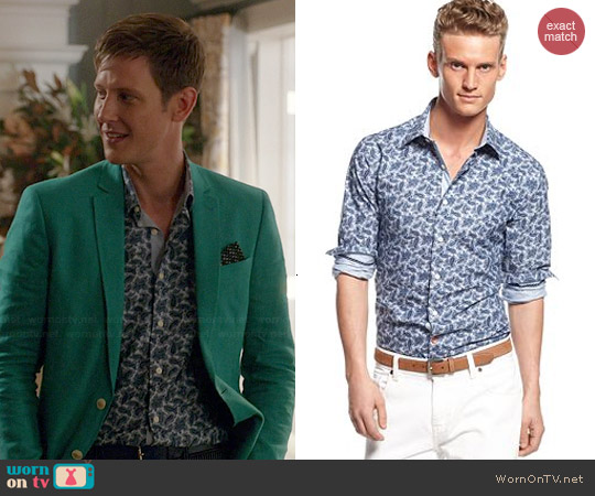 Tallia Blue Paisley Shirt worn by Gabrielle Mann on Revenge