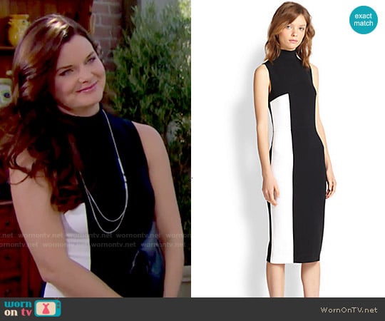 Tanya Taylor Lola Two Tone Turtleneck Dress worn by Katie Logan (Heather Tom) on The Bold and the Beautiful