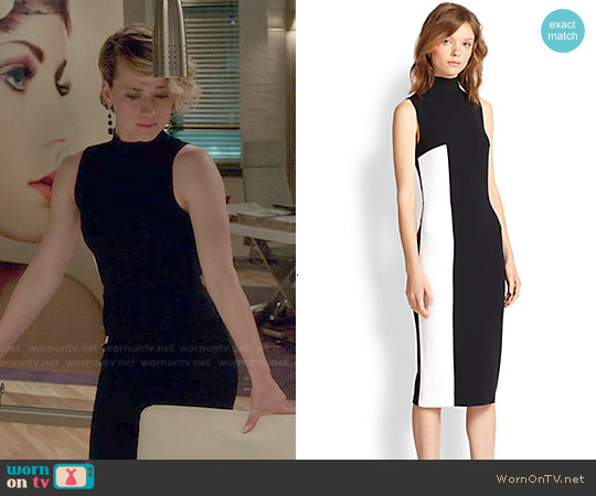 Tanya Taylor 'Lola' Two Tone Turtleneck Dress worn by Margaux Lemarchal (Karine Vanasse) on Revenge