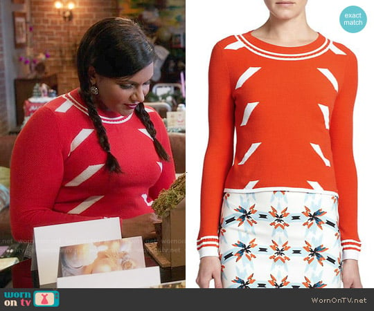 Tanya Taylor Rita Dash Sweater worn by Mindy Lahiri (Mindy Kaling) on The Mindy Project