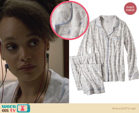 Target Gilligan & O'Malley Birdcage print Pajamas worn by Britne Oldford on Ravenswood