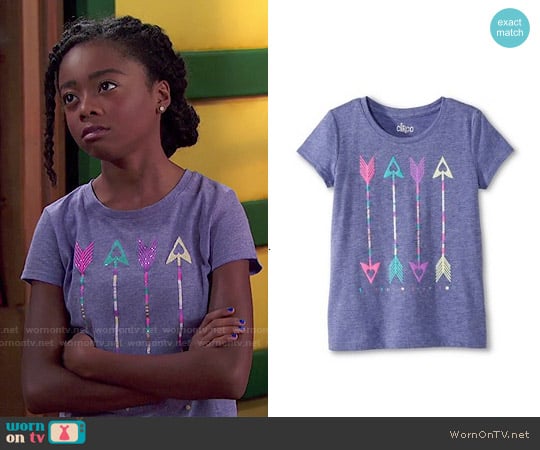 Target Girls' Arrow Graphic Tee worn by Zuri Ross (Skai Jackson) on Bunkd