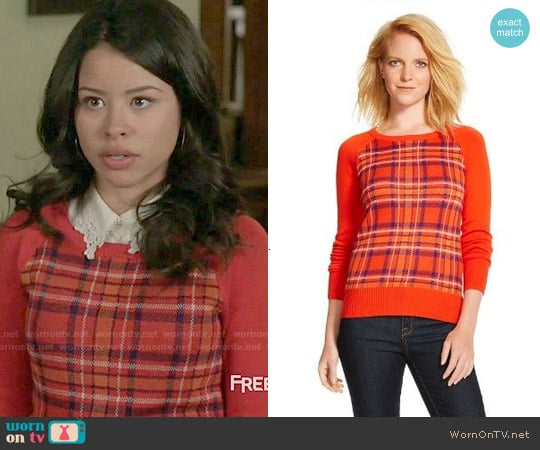 Target Merona Plaid Pullover Sweater worn by Mariana Foster (Cierra Ramirez) on The Fosters