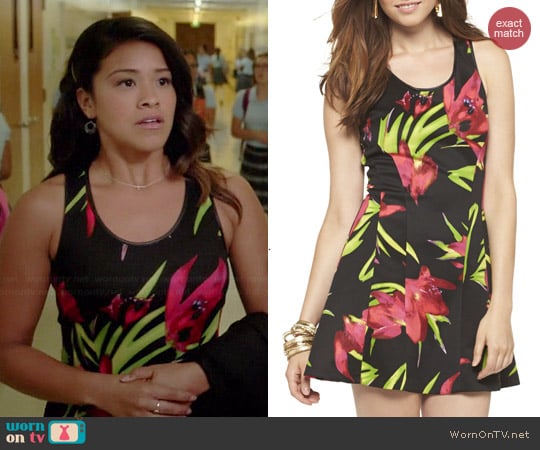 Target Multifloral Print A-Line Dress worn by Gina Rodriguez on Jane the Virgin