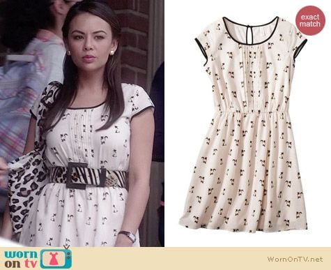 Xhilaration Cat Print Dress worn by Janel Parrish on PLL