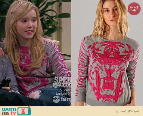 Taylor Sprietler Fashion: Maje Akker Lion Sweater worn on Melissa & Joey