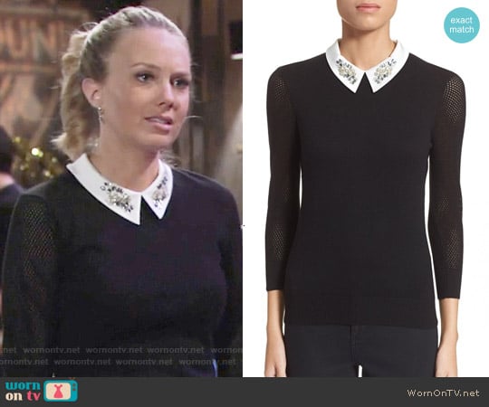 Ted Baker 'Helane' Embellished Sweater worn by Abby Newman (Melissa Ordway) on The Young and the Restless