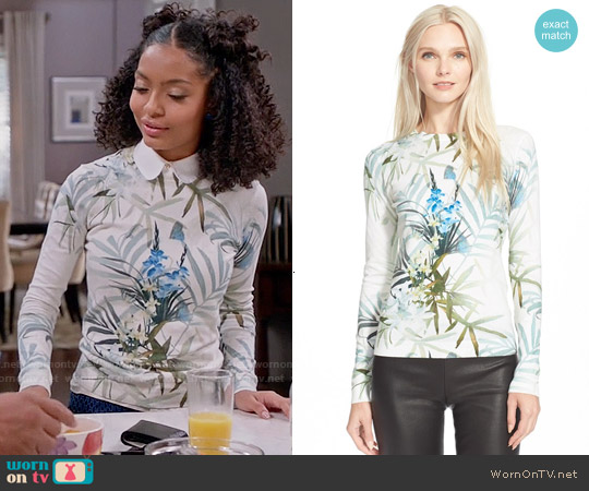 Ted Baker Nayda Sweater worn by Zoey Johnson (Yara Shahidi) on Black-ish